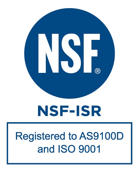 NSF-ISR Registered to AS9100 and ISO 9001